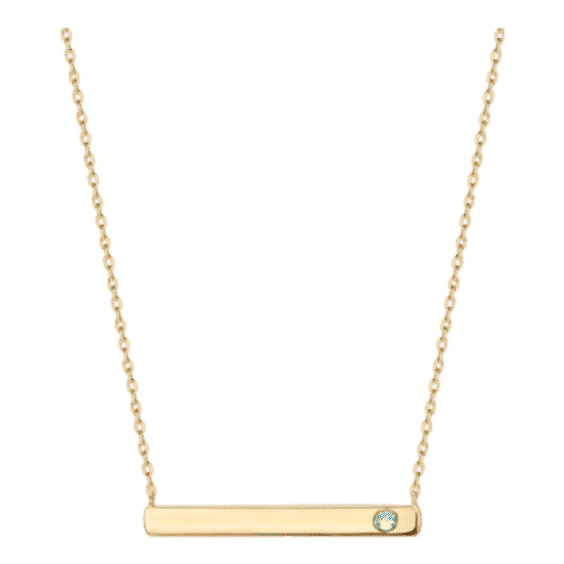 Horizontal Birthstone Bar Necklace
