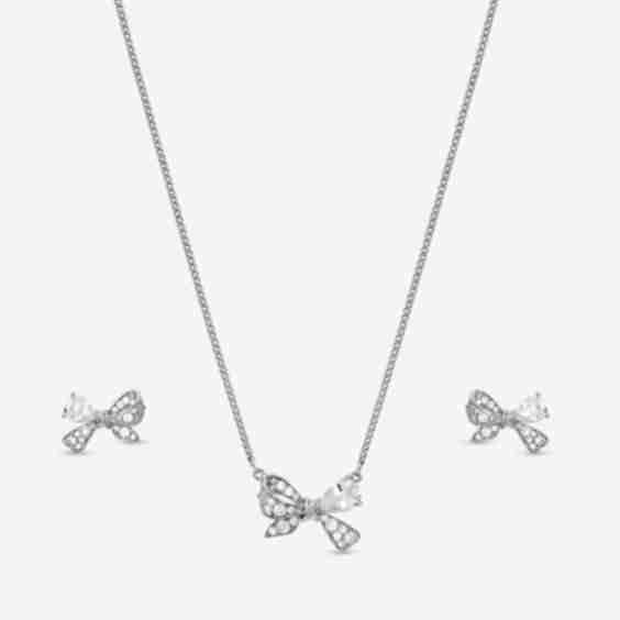 Rhodium Plated Bow Box Set Gift Box