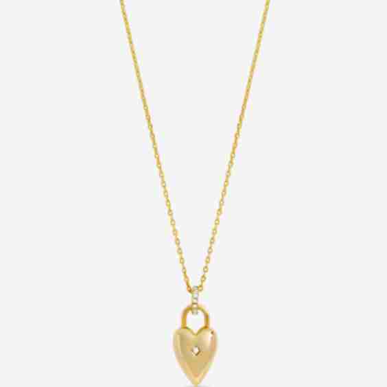 18K Gold Plated and Cubic Zirconia Heart Pendant