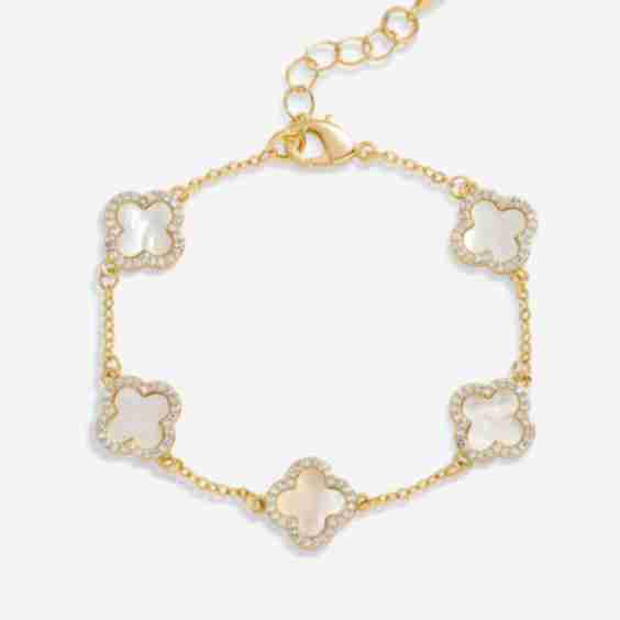  Mother of Pearl Clover Bracelet