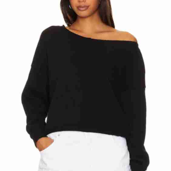 Off The Shoulder Crewneck Sweatshirt