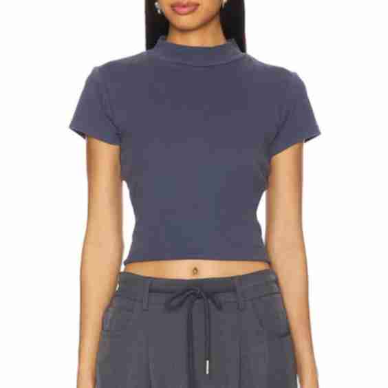 1 X 1 Rib Mock Tee