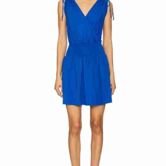Surplice Smocked Waist Dress