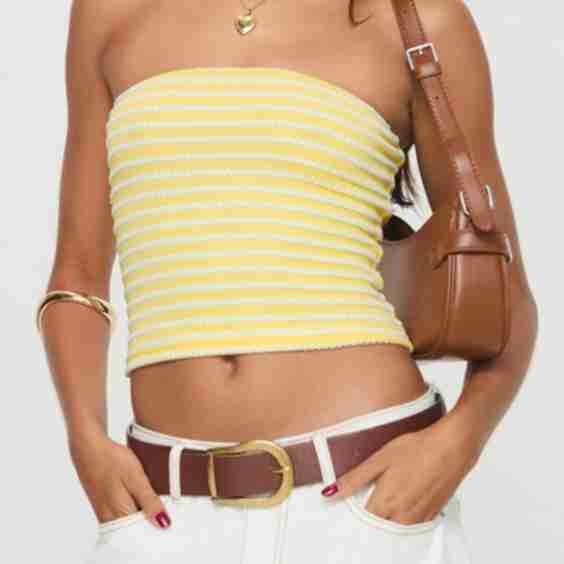 Millert Textured Stripe Tube Top 