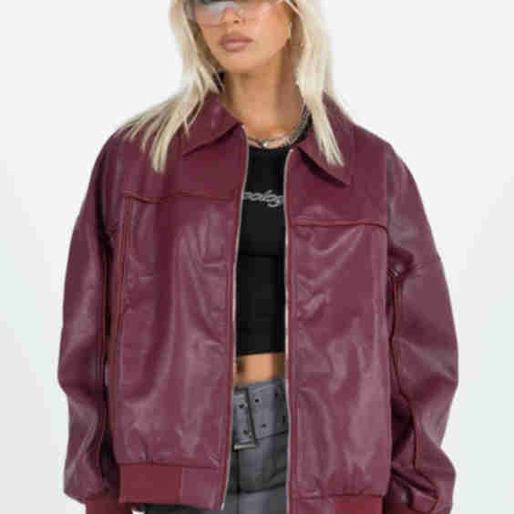 Goldsmith Faux Leather Bomber Jacket