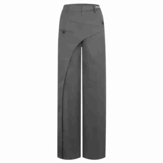 Asymmetric Paneled Wide Leg Trousers