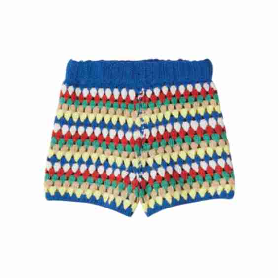 Serifos Striped Crochet Cotton Shorts