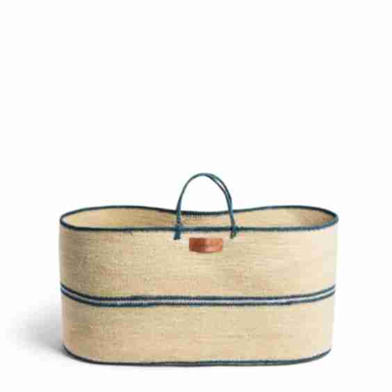 Stripe Rectangle Basket Bag