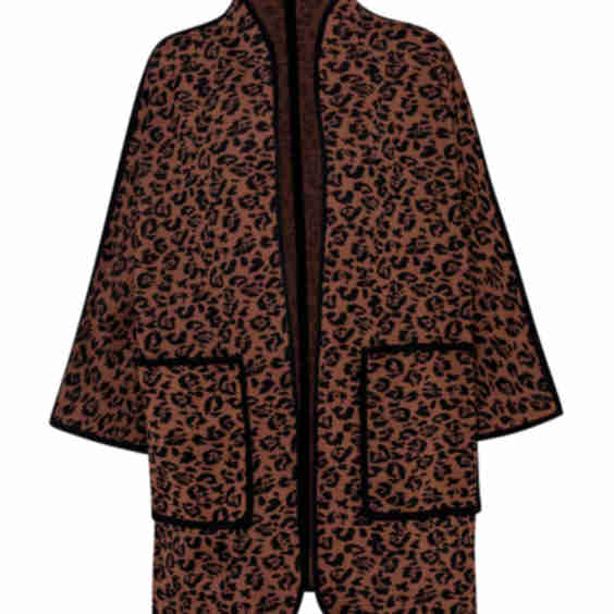 Mystic Fringed Animal Printed Coat