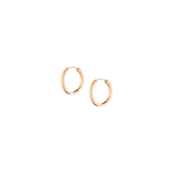 15mm Gold Hinged Huggie Earrings