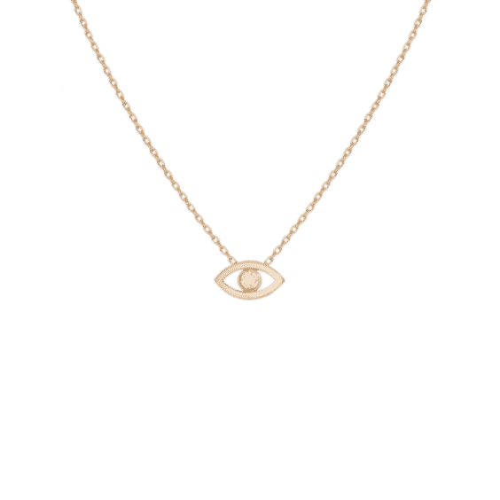 Diamond Bezel Evil Eye Necklace