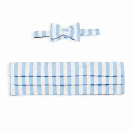 Silk Striped Bow Tie Cummerbund Set