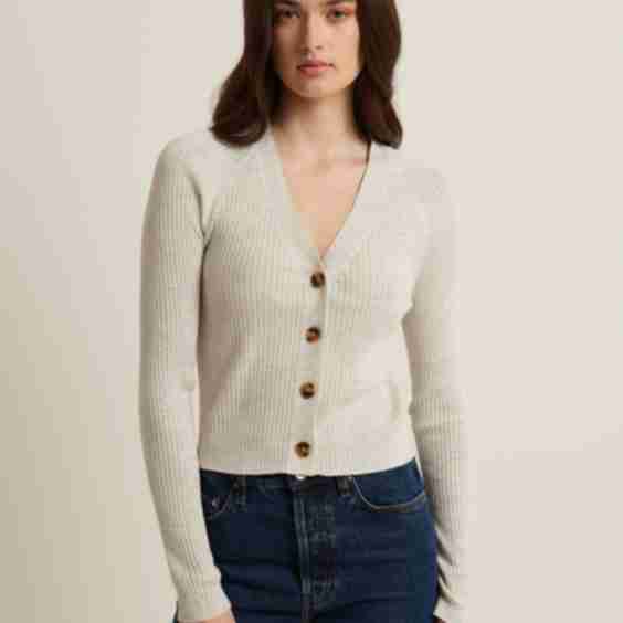 Cotton Cupro Ribbed Cardigan