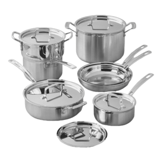 Multiclad Tri-Ply Stainless-Steel 12-Piece Cookware Set