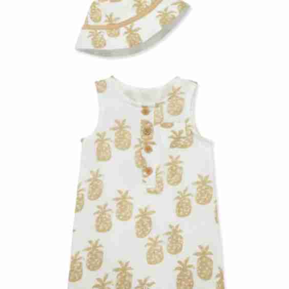 Pineapple Gauze Romper & Hat Set