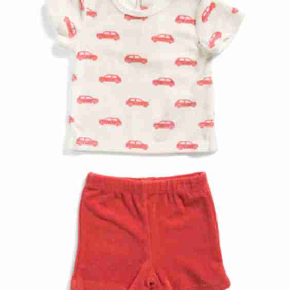 Newborn Boys 2pc Cars Top And Shorts Set