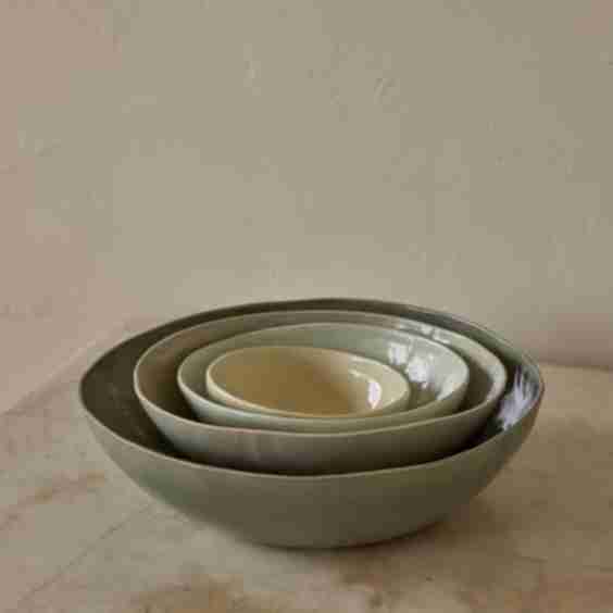 Organic Ceramic Nesting Bowls 