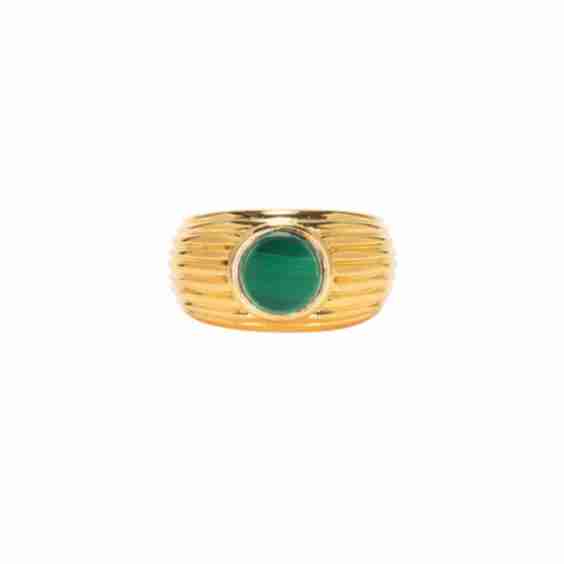 Wave Motion Signet Pinky Ring