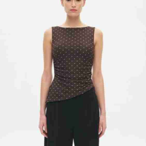 Asymmetrical Ruched Tie Top
