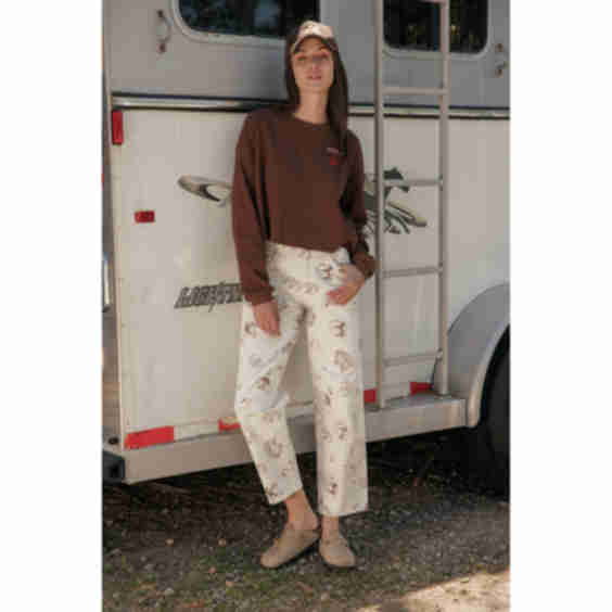 Western All Over Printed Barrel Pants