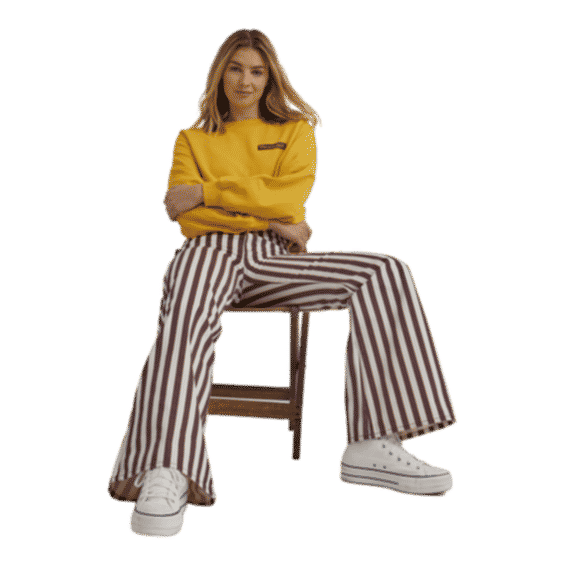 Laser Striped Wanderer 622 High Rise Flare Jean