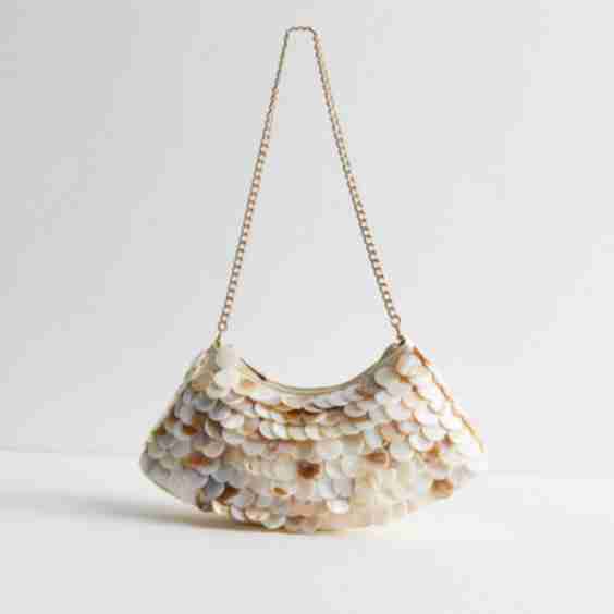 Shell Embellished Shoulder Bag
