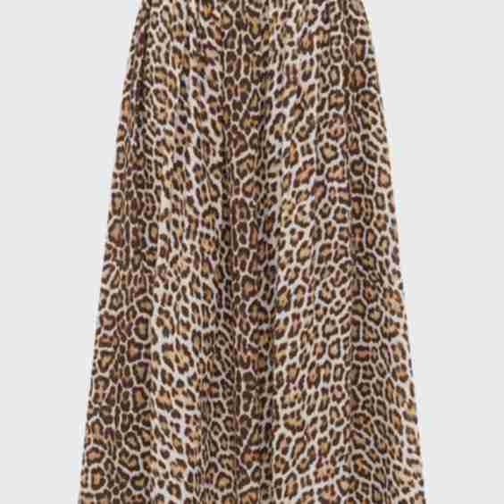 Leopard Cotton Voile Skirt Valy