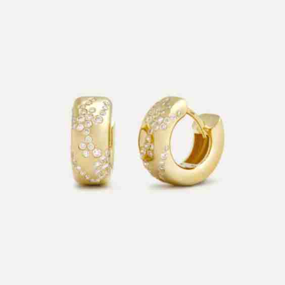 Emergence Huggie Hoops with Diamonds