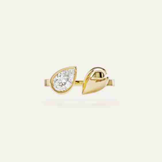 Broken Pear Ring With Diamond