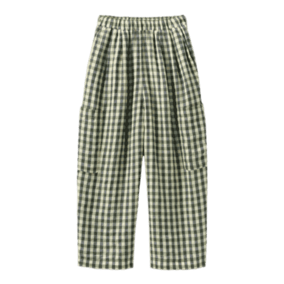 Gingham Linen Patch Pocket Pants 