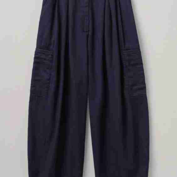 Cotton Twill Wide Leg Trousers