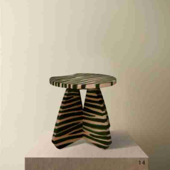 Riva Stool With Zebra Stripes