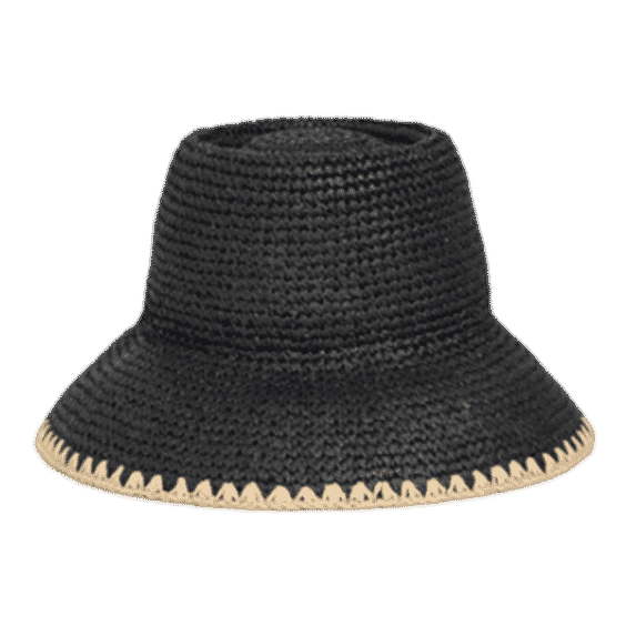 Whipstitched Straw Bucket Hat
