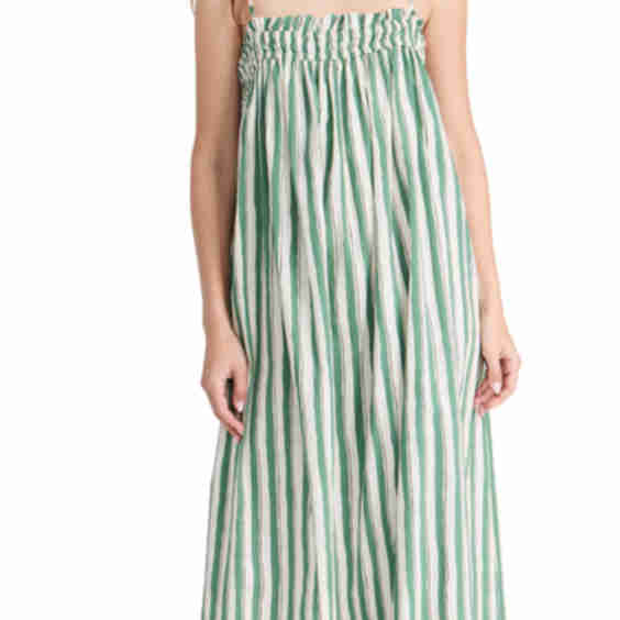 Poplin Ruffle A-Line Midi Dress