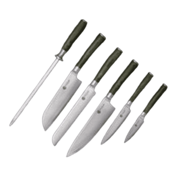 7pc Japanese Damascus Steel Knife Set