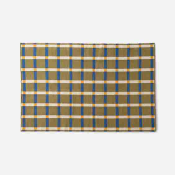 Plaid Wool Reversible Rug