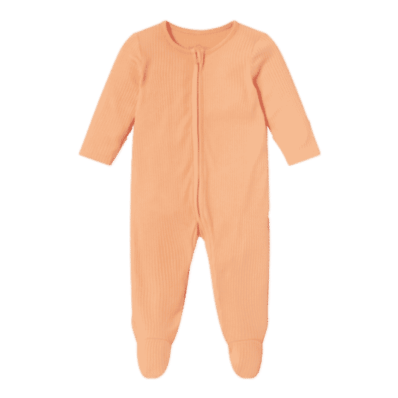 Ribbed Zip-Up Baby Pajamas