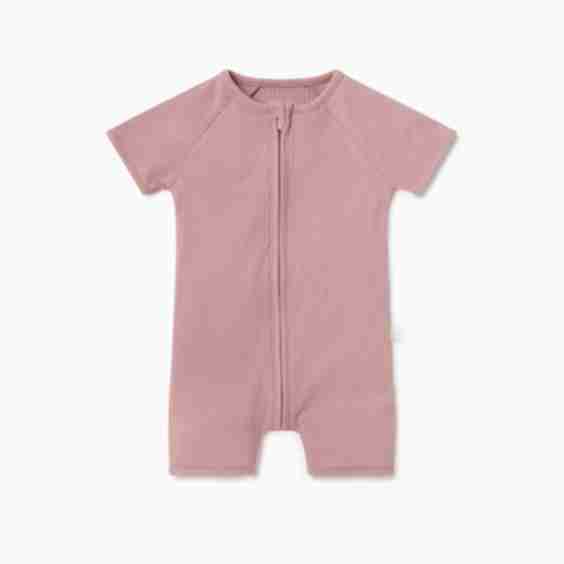 Ribbed Zip Summer Pajamas