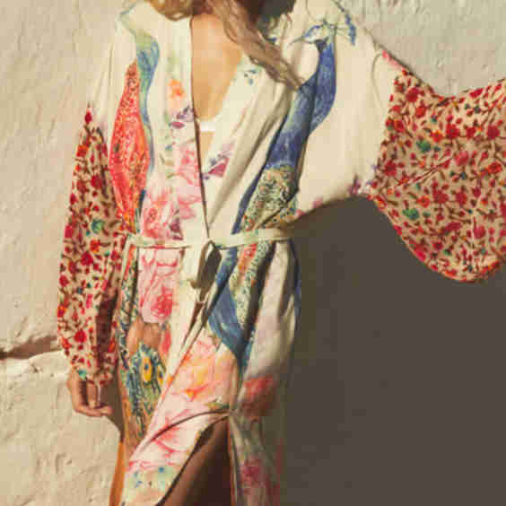 Bird Long Printed Robe