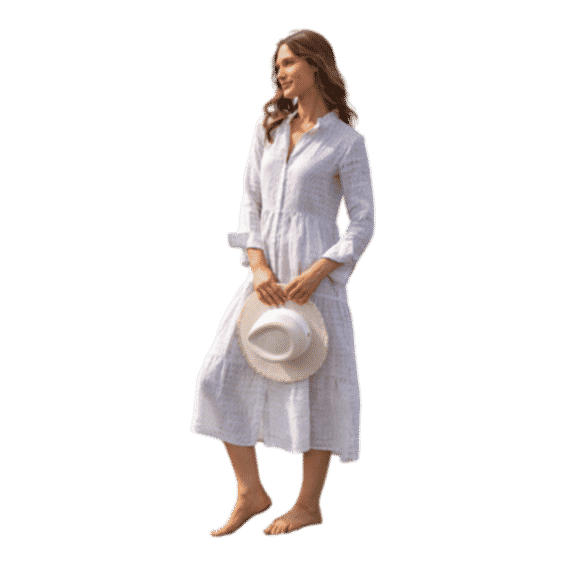 The Linen Tiered Midi Dress