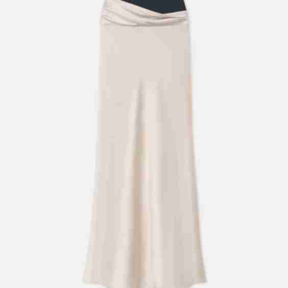 Mesh Jersey and Slip Satin Skirt 
