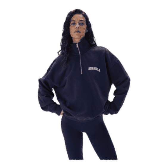 Varsity Oversized Funnel Neck Zip Sweatshirt