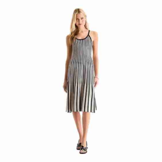 Womens Sleeveless Striped Sweater Dress