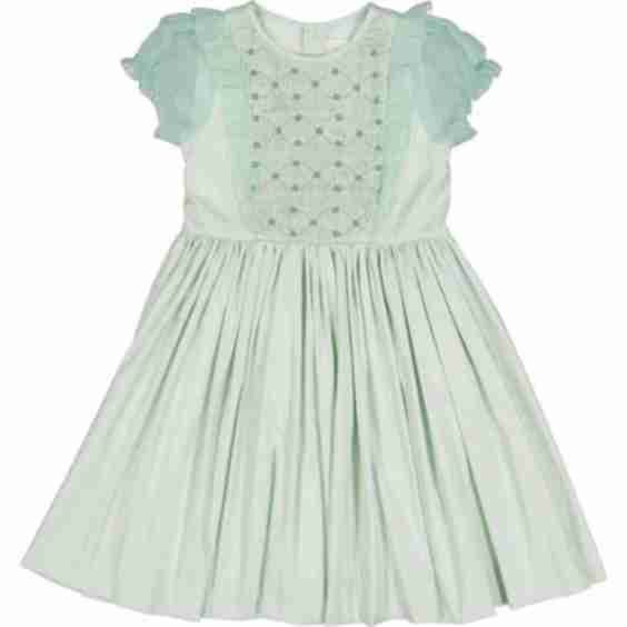 Camelia Organza Puff Sleeves Smocked Dress
