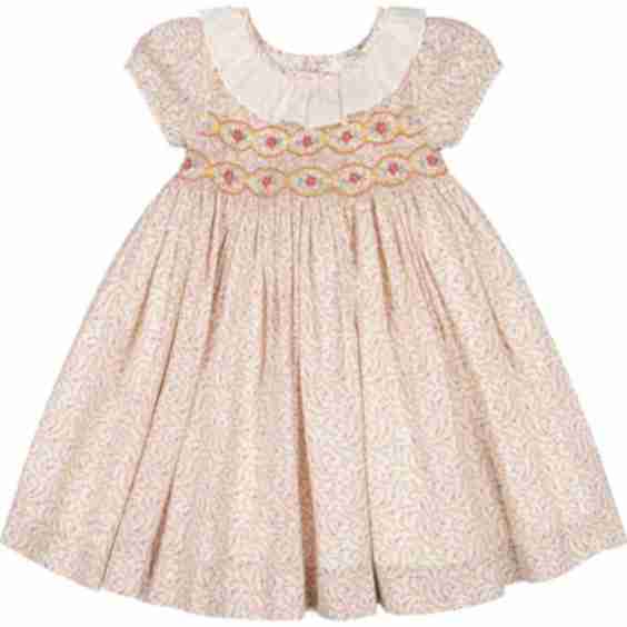 Isadora Short Sleeve Floral Smocked Dress
