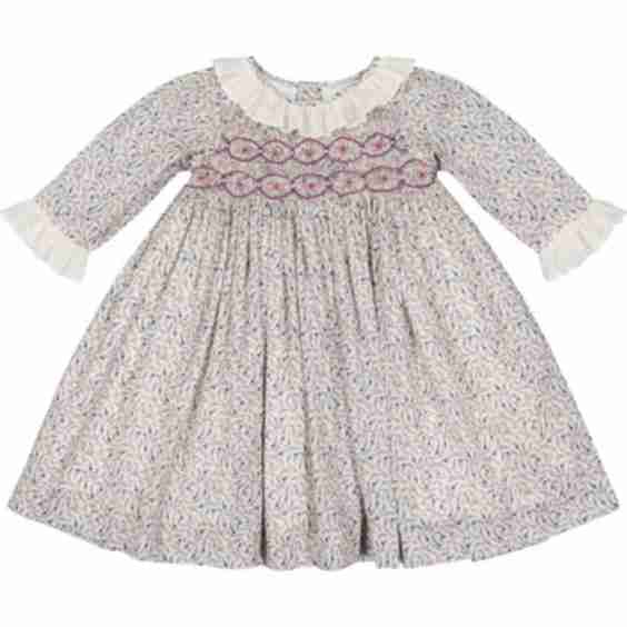 Isadora Floral Long Sleeve Smocked Dress