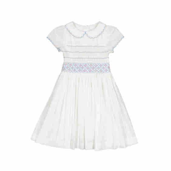 Cassis Short Sleeve Smocked Dress