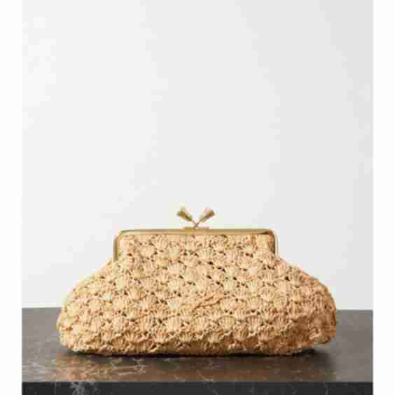 Maud Large Woven Raffia Clutch