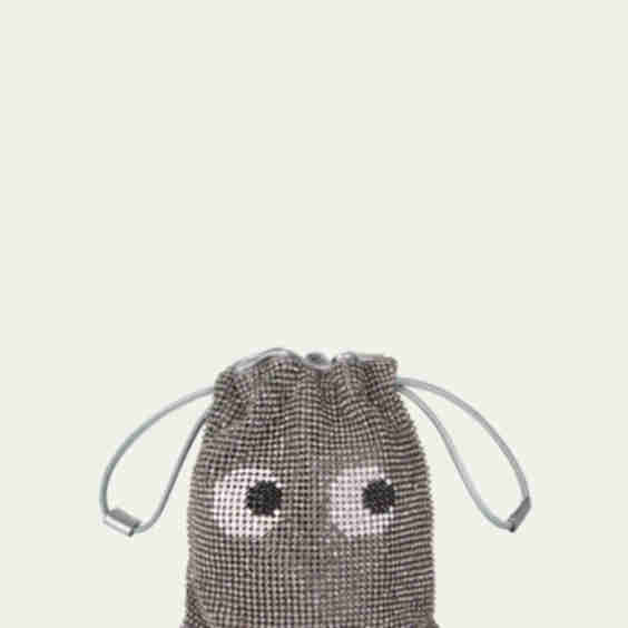 Eyes Mesh Crystal Pouch Bag