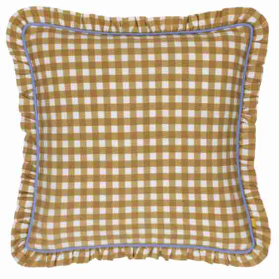 Maude Gingham Cotton Cushion